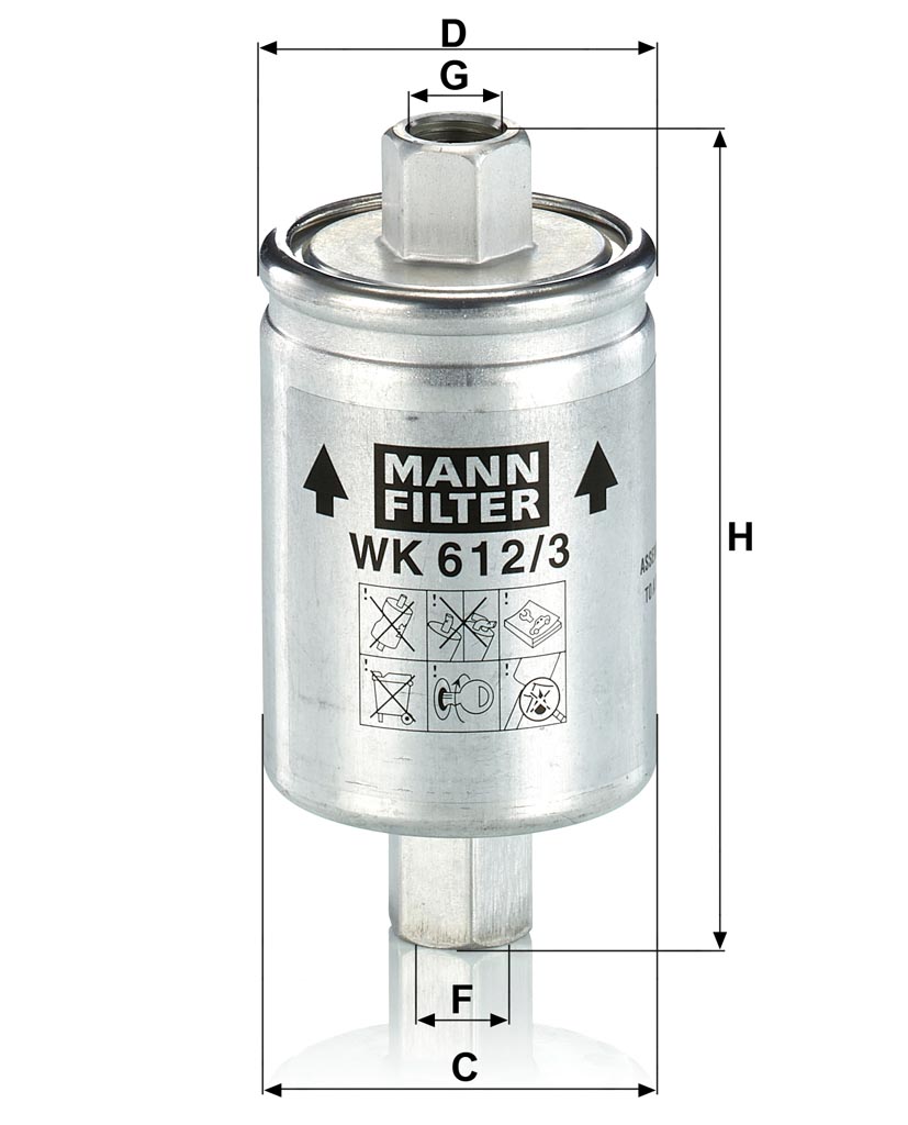 Filtro Carburante MANN-FILTER WK 612/3 - Qualità Primo Equipaggiamento Per Auto E Veicoli Commerciali - 4