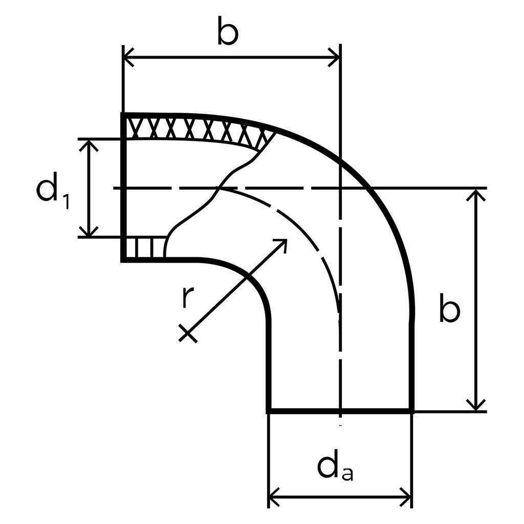 Rubber elbow 90